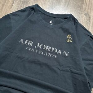RARE AIR JORDAN x OVO COLLECTION BLACK T-SHIRT SIZE XL DRAKE OWL 2016